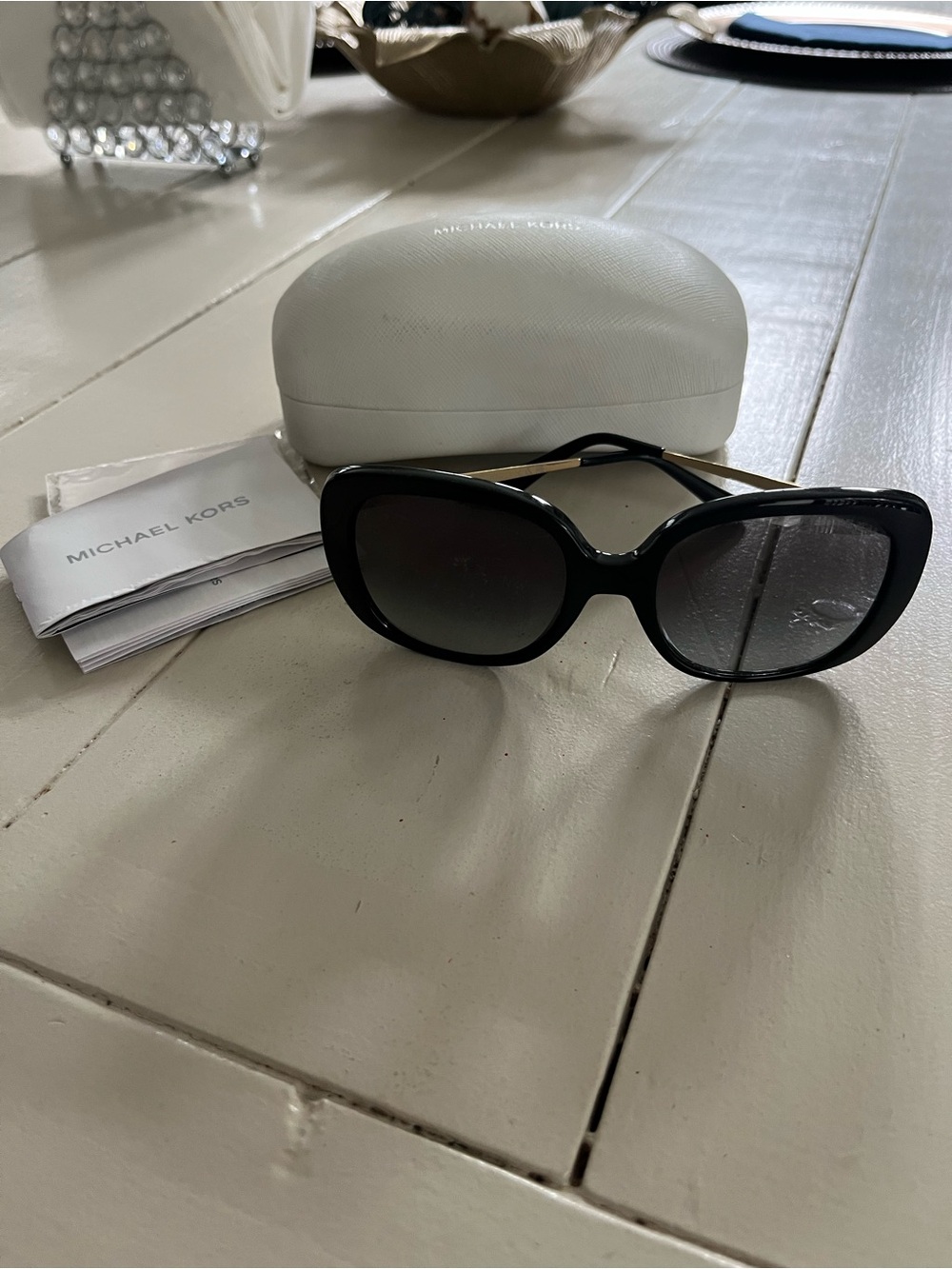 Michael Kors Black Gradient Lens Oversized Sunglasses